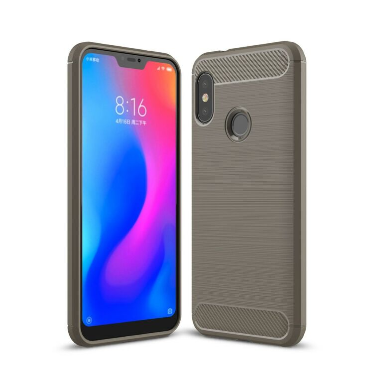 Защитный чехол UniCase Carbon для Xiaomi Redmi 6 Pro / Mi A2 Lite - Grey: фото 1 из 10
