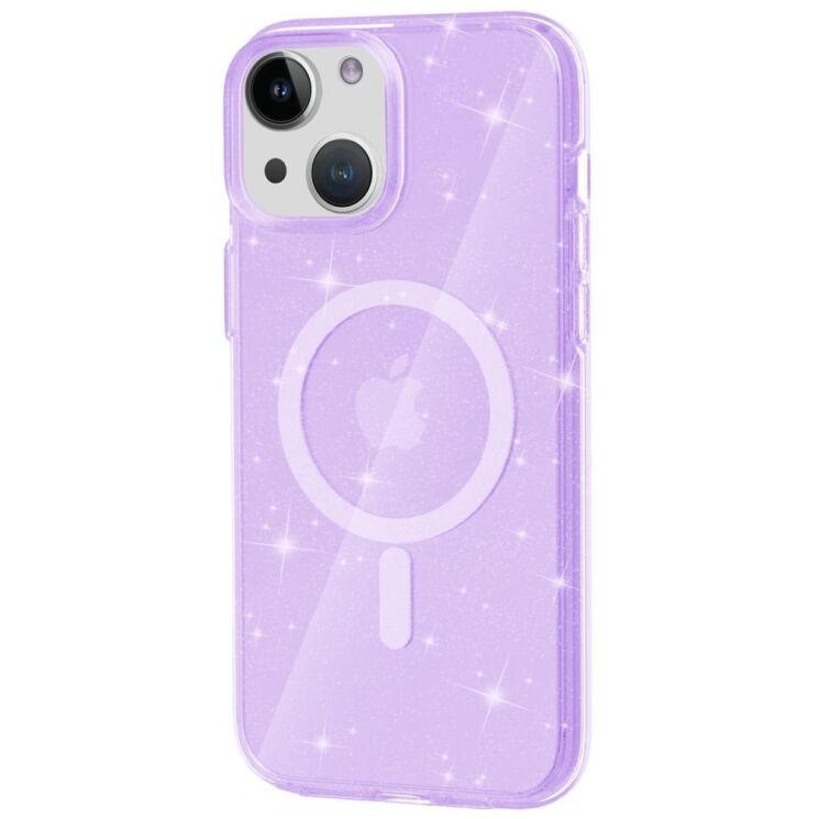 Захисний чохол UniCase Glitter Series MagSafe для Apple iPhone 15 - Purple: фото 2 з 6
