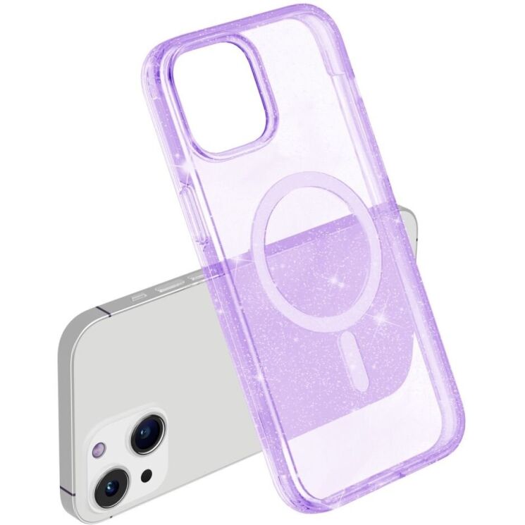 Захисний чохол UniCase Glitter Series MagSafe для Apple iPhone 15 - Purple: фото 5 з 6