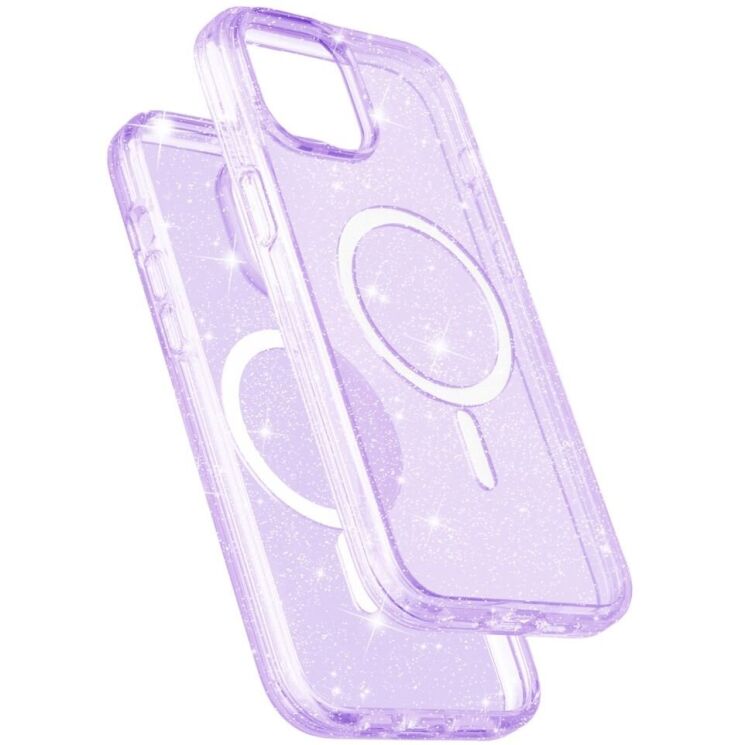 Захисний чохол UniCase Glitter Series MagSafe для Apple iPhone 15 - Purple: фото 4 з 6