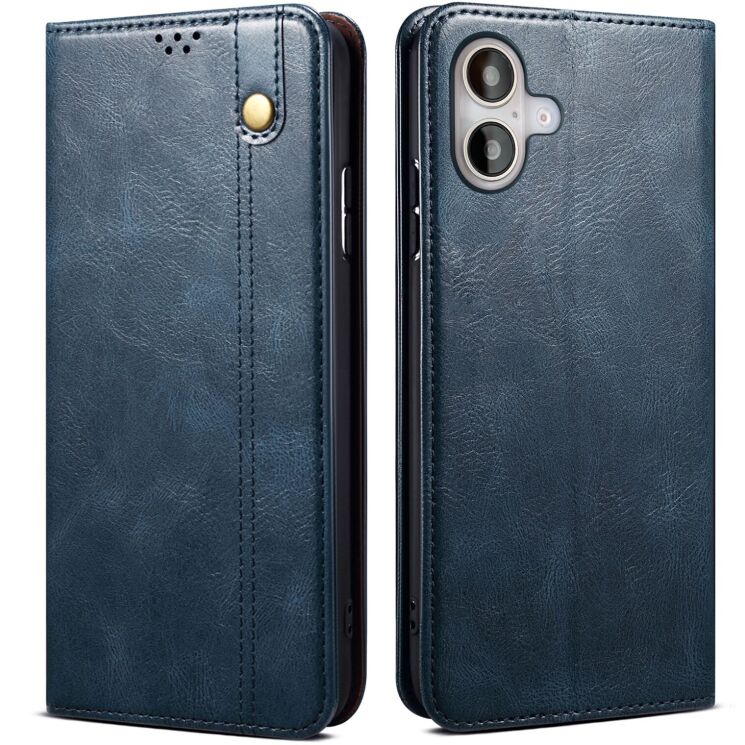 Захисний чохол UniCase Leather Wallet для Apple iPhone 17 - Blue: фото 1 з 10