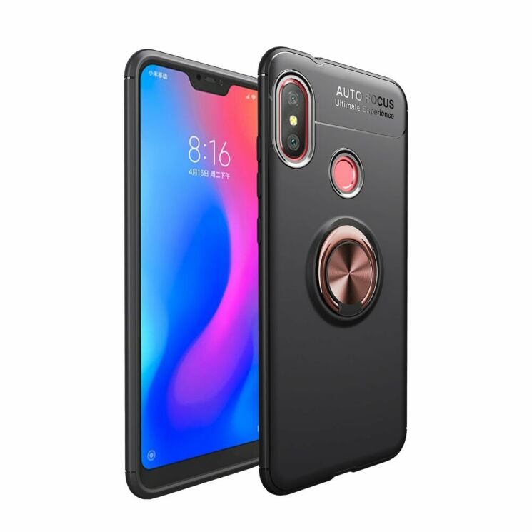 Защитный чехол UniCase Magnetic Ring для Xiaomi Mi Play - Black / Rose Gold: фото 1 из 14