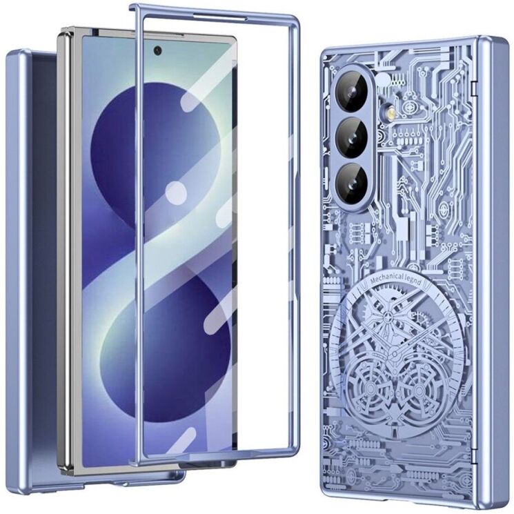 Защитный чехол UniCase Mechanical Legend для Samsung Galaxy Fold 8 Ultra - Blue: фото 1 из 13