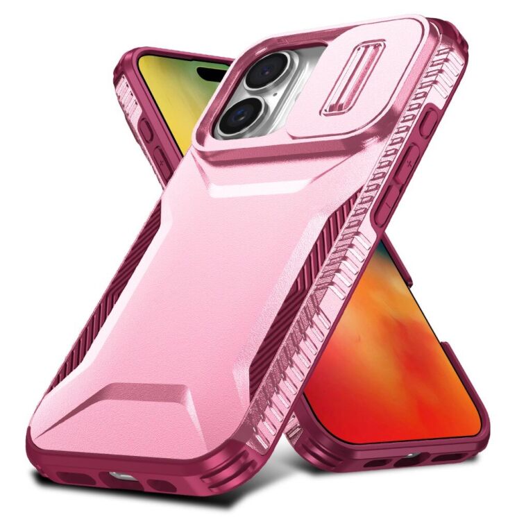 Защитный чехол UniCase Shuttle Guard для Apple iPhone 16 - Pink / Dark Red: фото 2 из 7