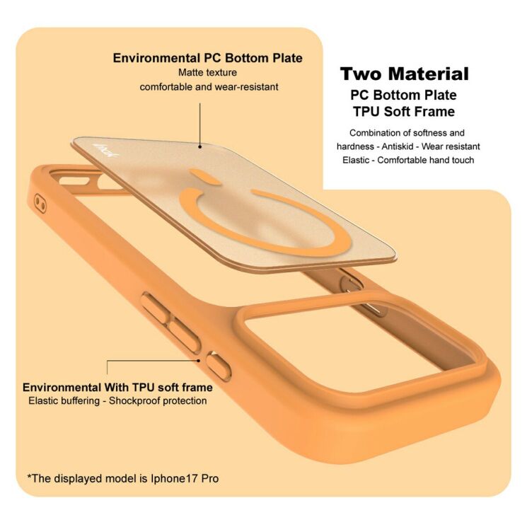 Защитный (PC+TPU) чехол IMAK UX-9C Series для iPhone 17 Pro - Black: фото 7 из 9