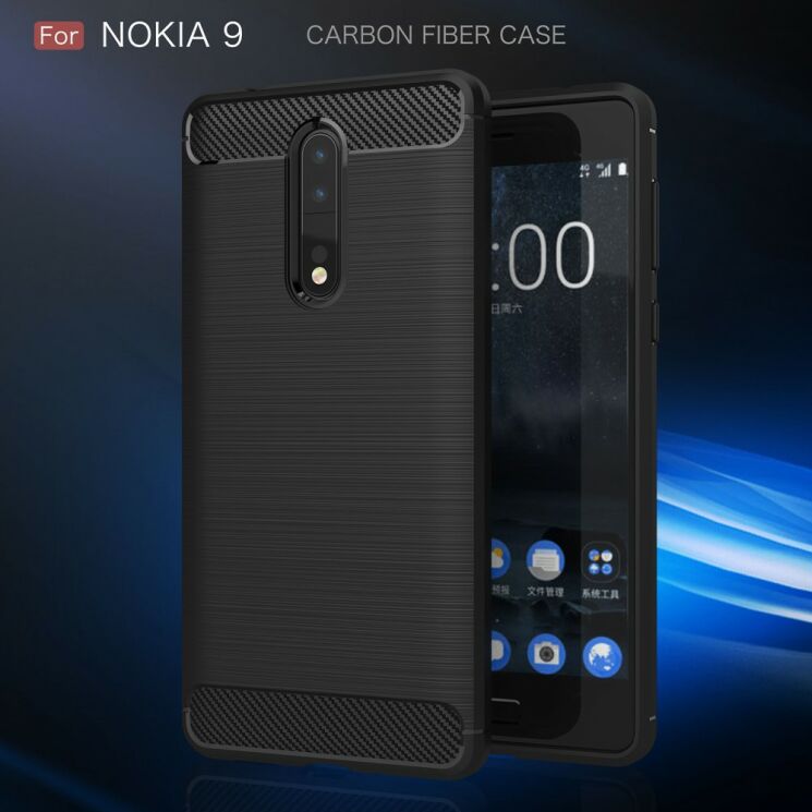 Захисний чохол UniCase Carbon для Nokia 8 - Black: фото 3 з 11