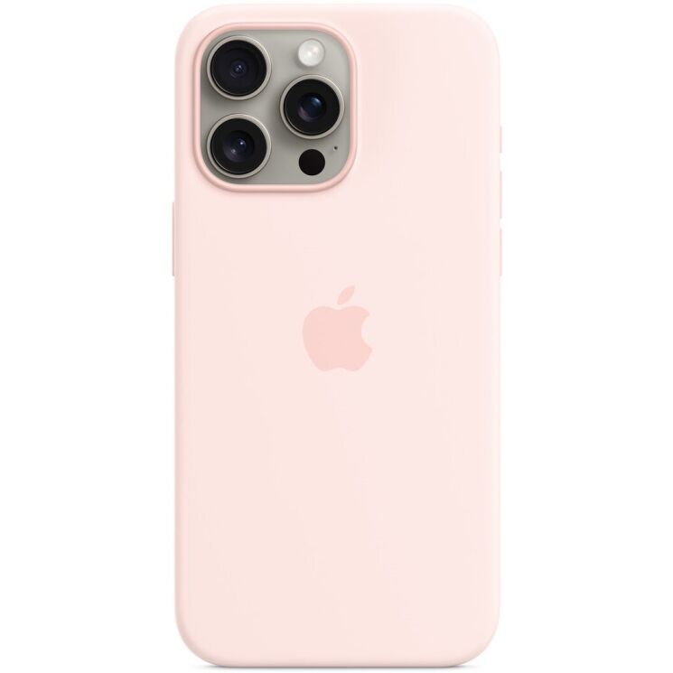 Оригинальный чехол Silicone Case with MagSafe для Apple iPhone 15 Pro Max (MT1U3) - Light Pink: фото 1 из 4