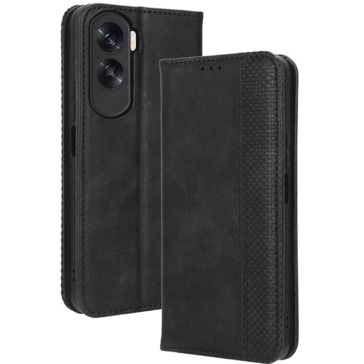 Чехол Deexe Retro Style для Honor 90 Lite - Black: фото 4 из 7