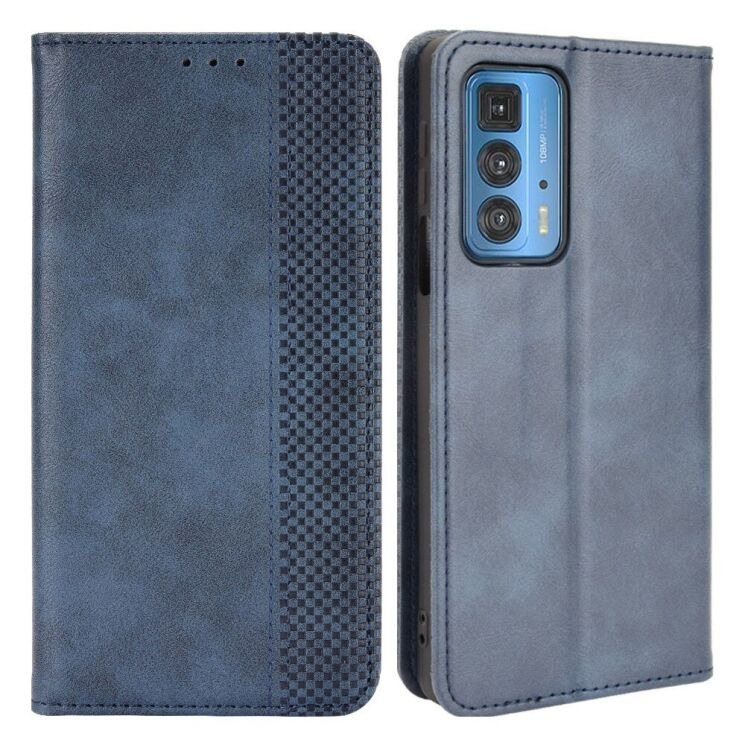 Чохол-книжка Deexe Retro Style для Motorola Edge 20 Pro - Blue: фото 2 з 12