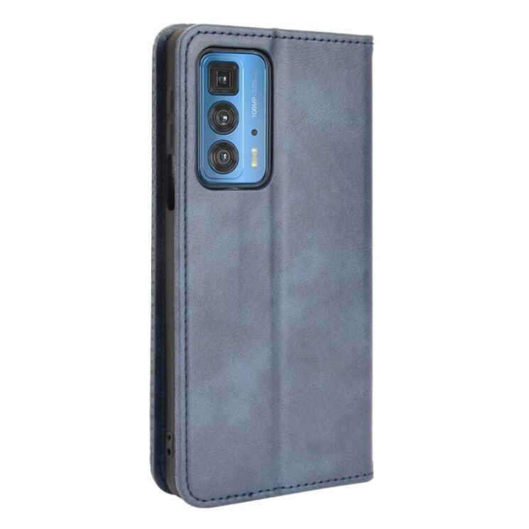 Чохол-книжка Deexe Retro Style для Motorola Edge 20 Pro - Blue: фото 4 з 12