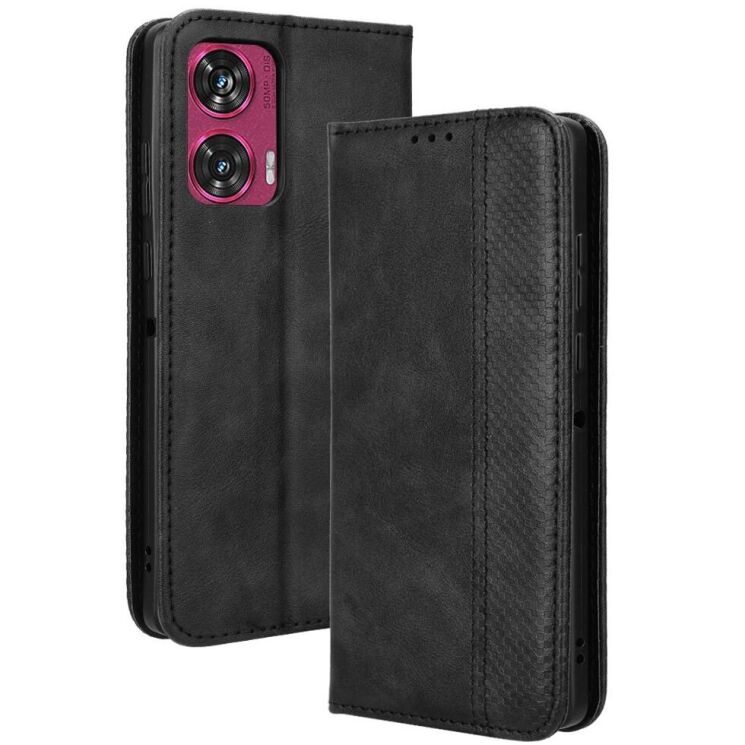 Чохол Deexe Retro Style для Motorola Edge 50 Fusion - Black: фото 1 з 7