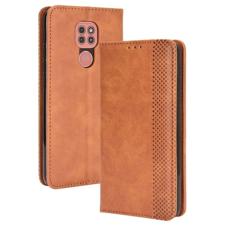 Чохол-книжка Deexe Retro Style для Motorola Moto E7 Plus / Moto G9 Play - Brown: фото 1 з 14