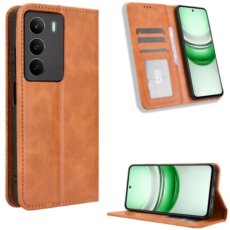 Чохол Deexe Retro Style для Realme C71 - Brown: фото 2 з 15
