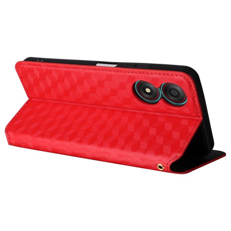 Чехол Deexe Rhombus Book для ZTE Blade A34 - Red: фото 4 из 9