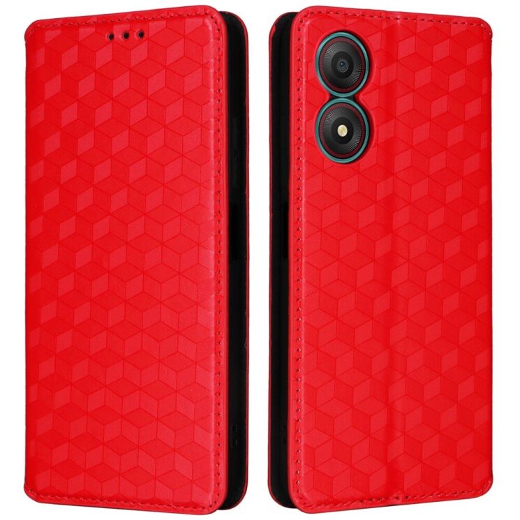 Чехол Deexe Rhombus Book для ZTE Blade A34 - Red: фото 1 из 9