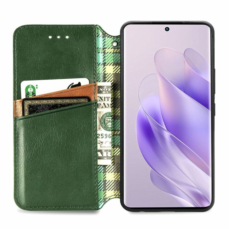 Чехол Deexe Rhombus Wallet для Infinix Zero 30 - Green: фото 2 из 6