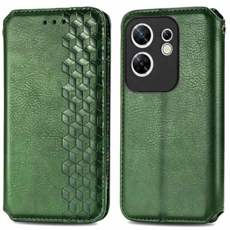 Чехол Deexe Rhombus Wallet для Infinix Zero 30 - Green: фото 1 из 6