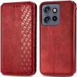 Чехол Deexe Rhombus Wallet для Motorola Edge 50 Neo - Red (367131R)