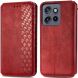 Чехол Deexe Rhombus Wallet для Motorola Edge 50 Neo - Red (367131R). Фото 1 из 10