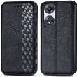 Чехол Deexe Rhombus Wallet для OPPO A78 - Black (336647B)