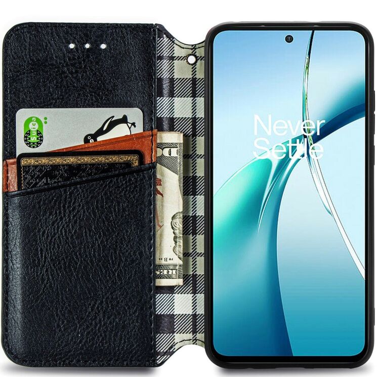 Чохол Deexe Rhombus Wallet для Xiaomi 15T Pro - Black: фото 2 з 6