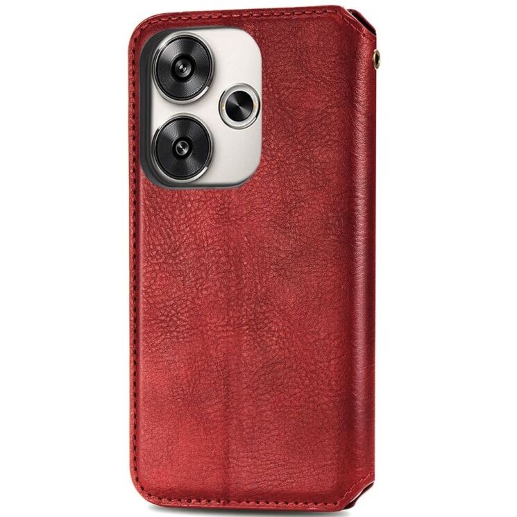 Чехол Deexe Rhombus Wallet для Xiaomi Poco F6 - Red: фото 5 из 9