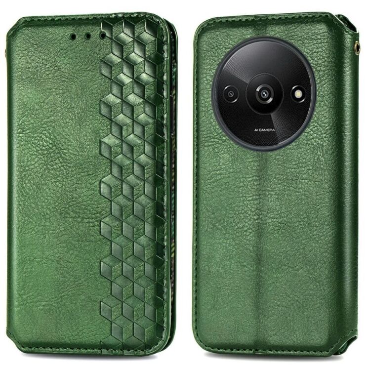Чехол Deexe Rhombus Wallet для Xiaomi Redmi A3 - Green: фото 1 из 10