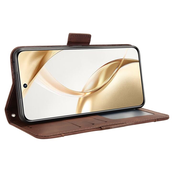 Чохол-книжка з кишеньками Deexe Wallet Stand для Honor 200 - Brown: фото 4 з 7