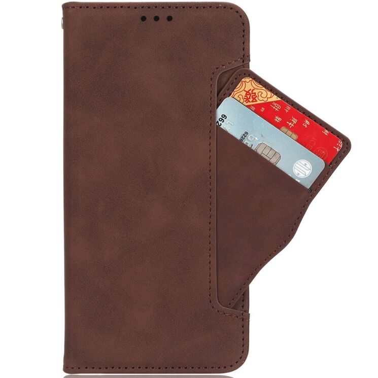 Чохол-книжка з кишеньками Deexe Wallet Stand для Honor 200 - Brown: фото 2 з 7