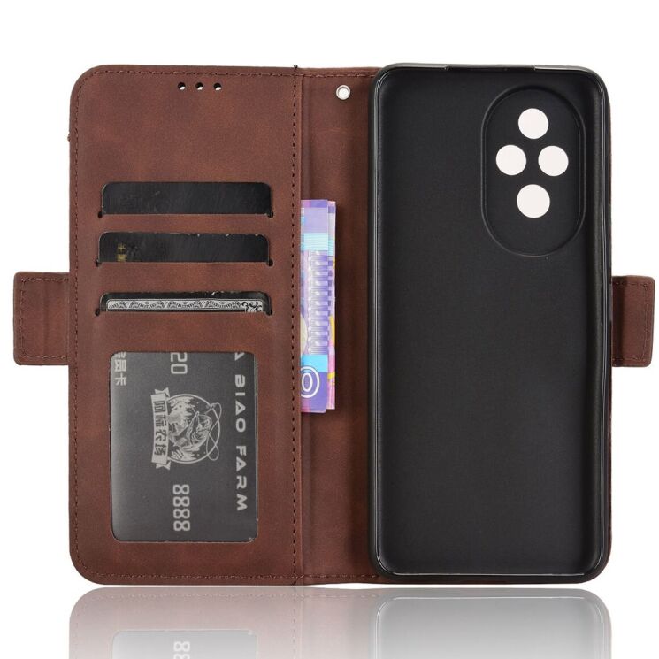 Чохол-книжка з кишеньками Deexe Wallet Stand для Honor 200 - Brown: фото 5 з 7