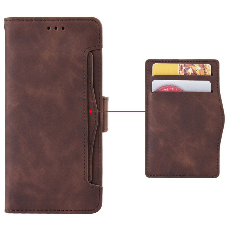 Чохол-книжка з кишеньками Deexe Wallet Stand для Honor 200 - Brown: фото 6 з 7