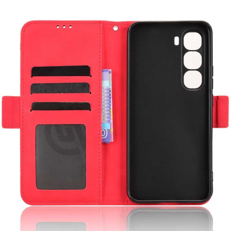 Чохол Deexe Wallet Stand для Infinix Hot 60 Pro Plus - Red: фото 4 з 15