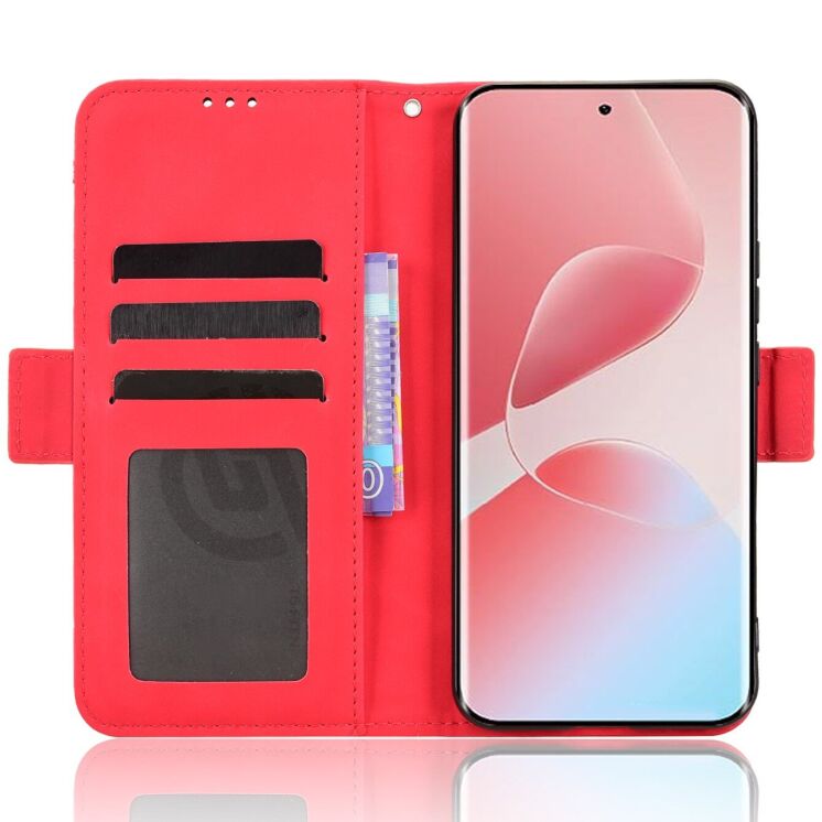 Чохол Deexe Wallet Stand для Infinix Hot 60 Pro Plus - Red: фото 5 з 15