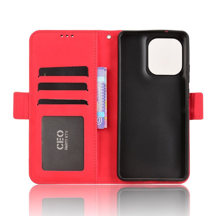 Чохол Deexe Wallet Stand для Motorola Moto G86 - Red: фото 5 з 13