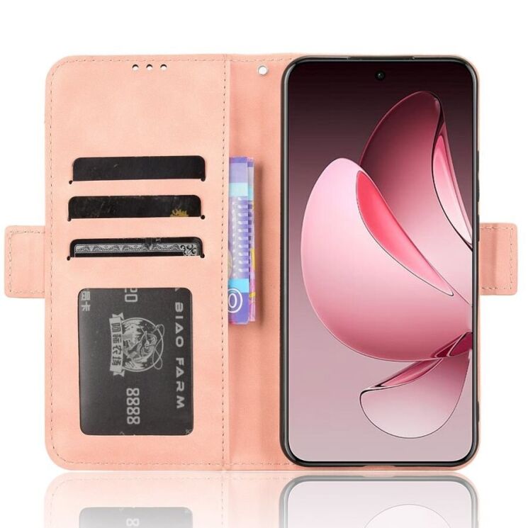 Чехол Deexe Wallet Stand для OPPO Reno 13 Pro 5G - Pink: фото 3 из 7