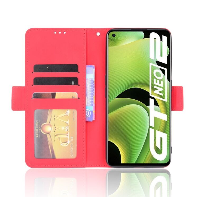 Чохол Deexe Wallet Stand для Realme GT Neo 2 / GT Neo 3T - Red: фото 5 з 9