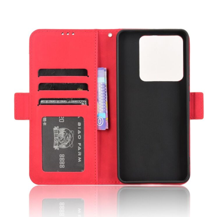 Чехол Deexe Wallet Stand для Xiaomi Poco M7 Pro - Red: фото 2 из 7
