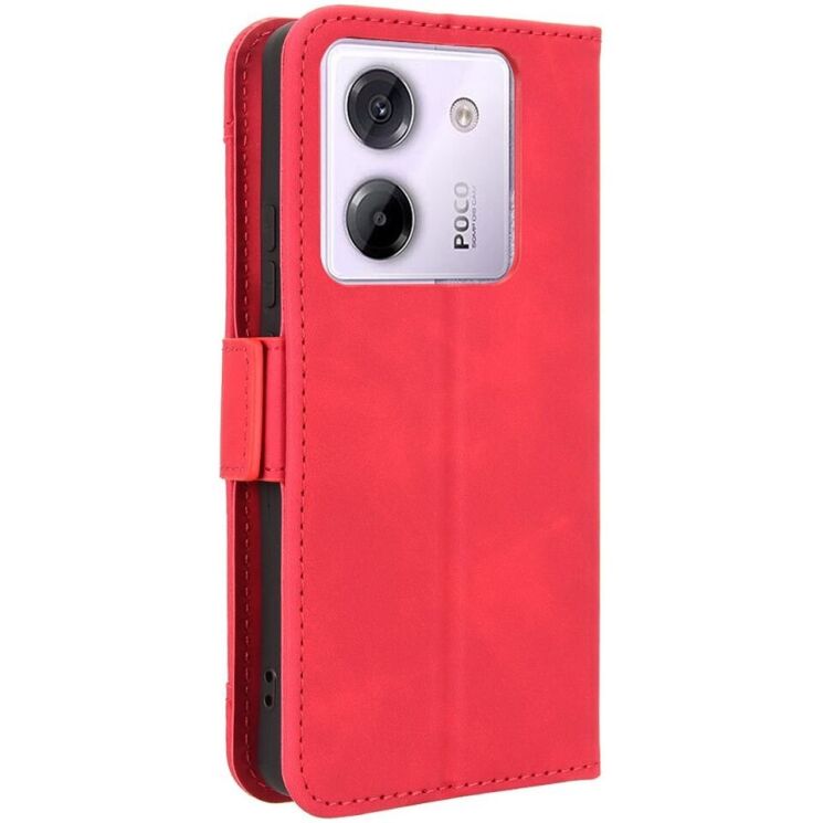 Чехол Deexe Wallet Stand для Xiaomi Poco M7 Pro - Red: фото 7 из 7
