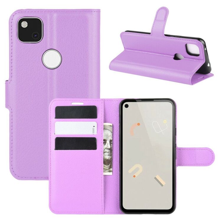 Класичний чохол-книжка Deexe Book Type для Google Pixel 4A - Purple: фото 1 з 6