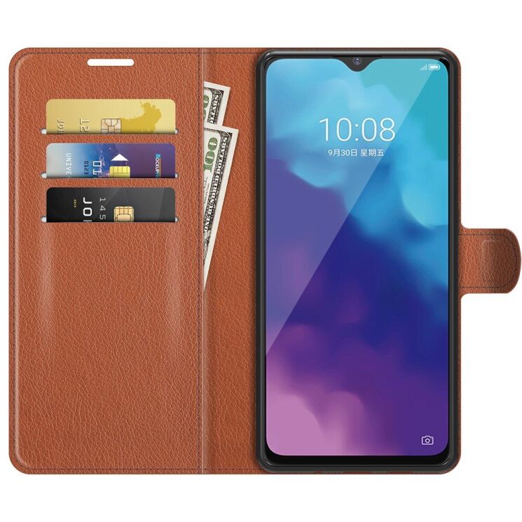 Чехол-книжка Deexe Book Type для ZTE Blade V30 Vita - Brown: фото 4 из 7