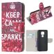 Чохол з малюнком Deexe Color Wallet для Motorola Moto E7 Plus / Moto G9 Play - Keep Calm and Sparkle (268508G). Фото 1 з 6