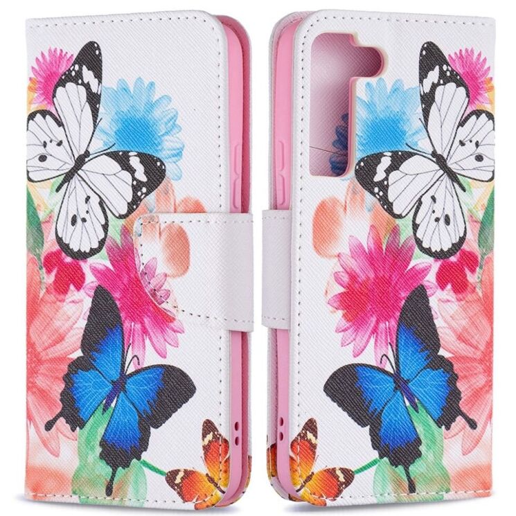 Чехол-книжка Deexe Color Wallet для Samsung Galaxy S22 (S901) - Two Butterflies: фото 1 из 8