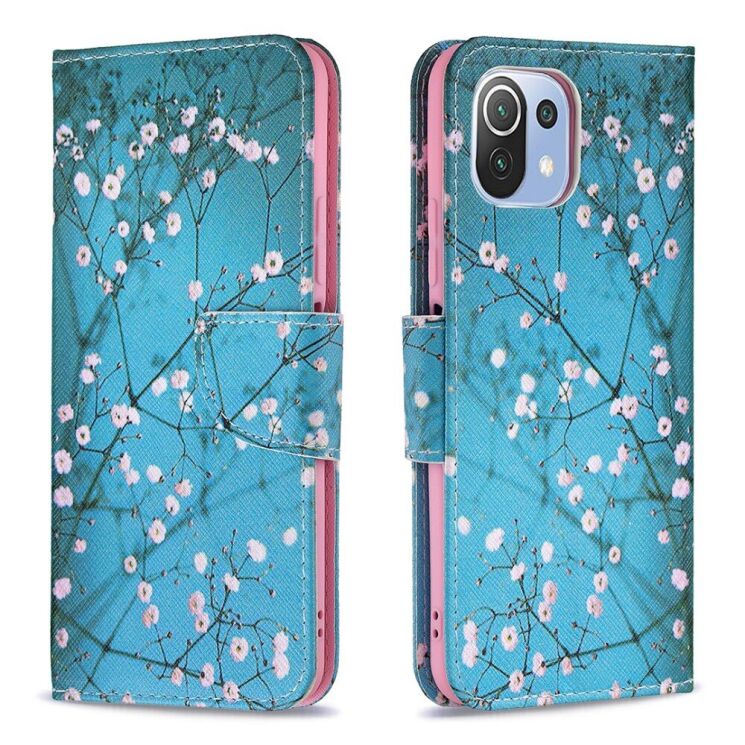 Чехол-книжка Deexe Color Wallet для Xiaomi Mi 11 Lite / 11 Lite NE - Tree with Flowers: фото 2 из 8