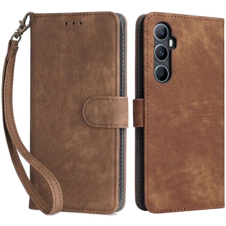 Чехол-книжка Deexe Delta Book для Realme C65 - Brown: фото 1 из 8