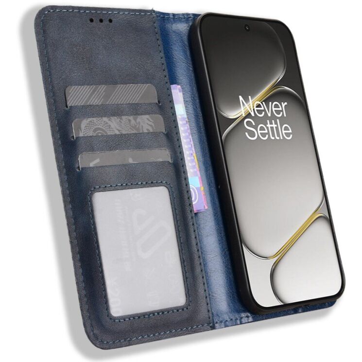Чохол-книжка Deexe Retro Style для OnePlus Nord CE6 - Blue: фото 6 з 18
