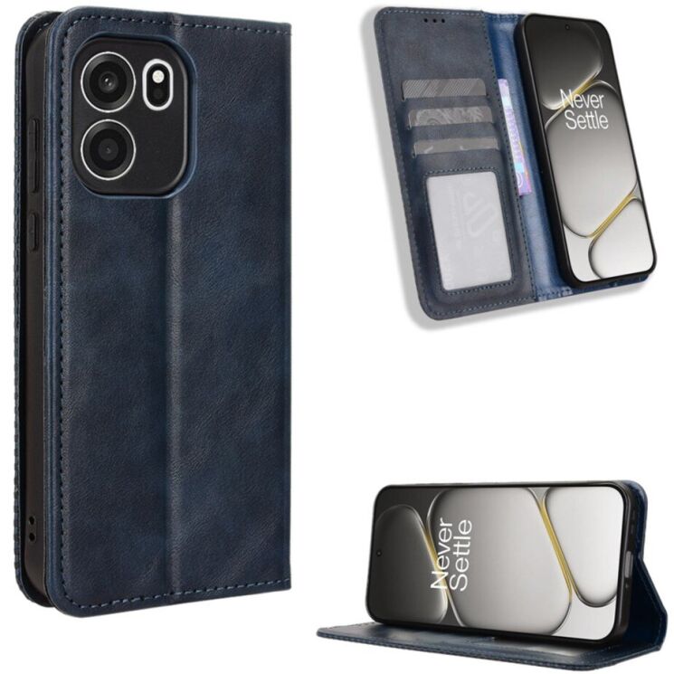 Чохол-книжка Deexe Retro Style для OnePlus Nord CE6 - Blue: фото 2 з 18