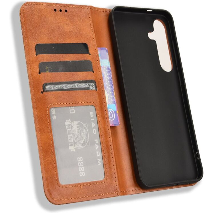 Чехол-книжка Deexe Retro Style для Samsung Galaxy S26 FE - Brown (412779Z) Чехол-книжка Deexe Retro Style для Samsung Galaxy S26 FE - Brown: фото 5 из 19