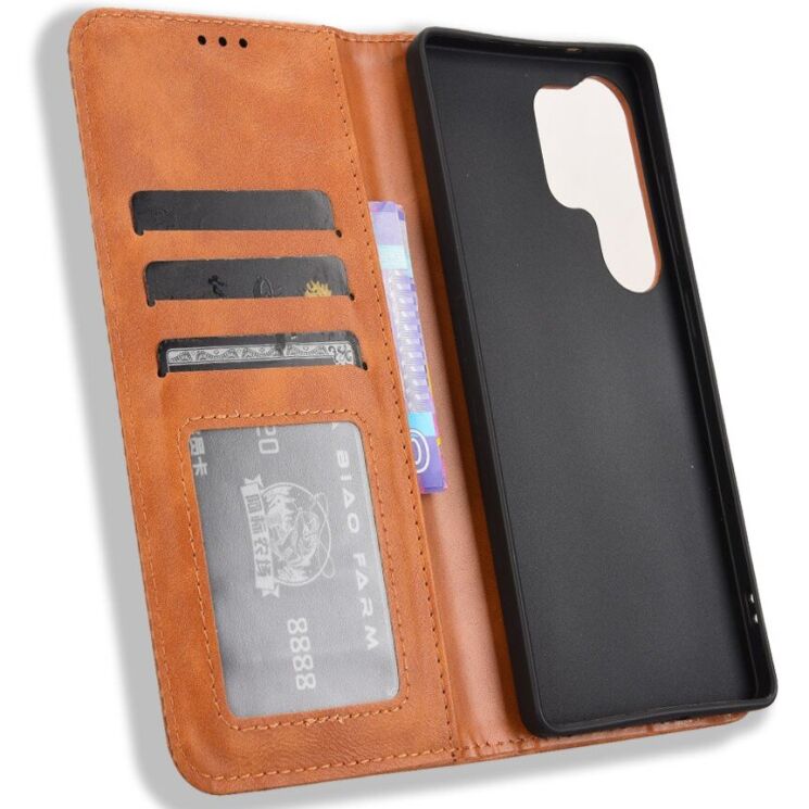 Чехол-книжка Deexe Retro Style для Samsung Galaxy S26 Ultra (S948) - Brown: фото 5 из 20