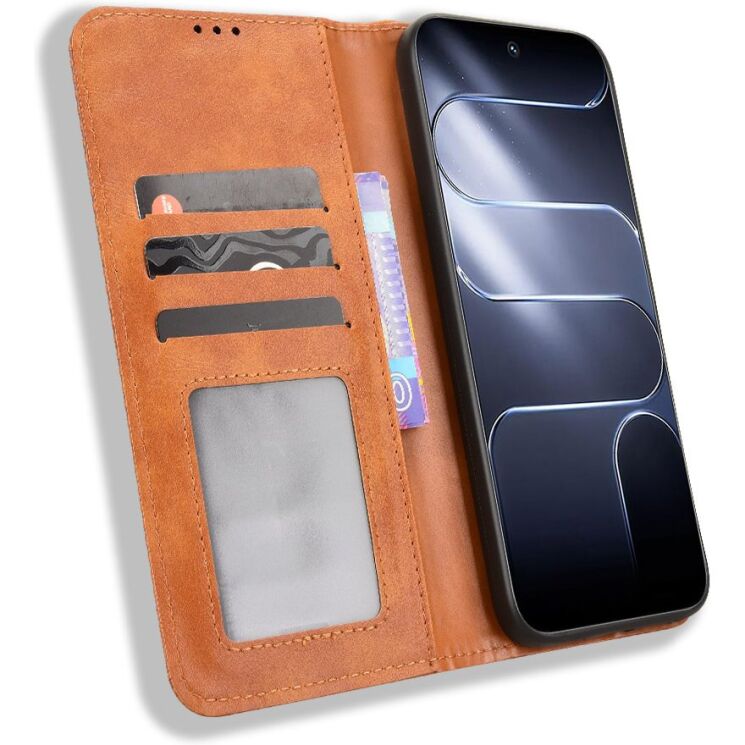 Чохол-книжка Deexe Retro Style для TECNO Spark 50 Pro - Brown: фото 6 з 20