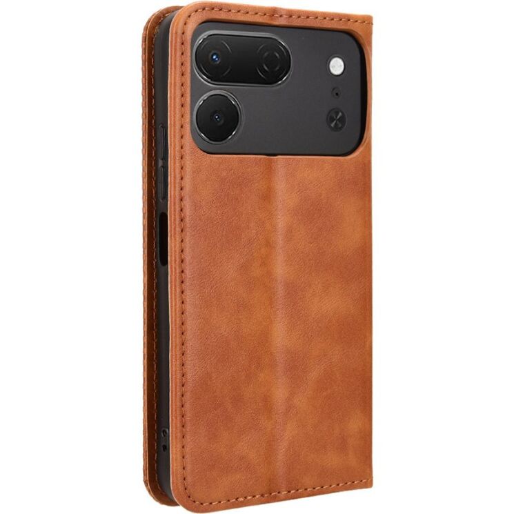 Чохол-книжка Deexe Retro Style для TECNO Spark 50 Pro - Brown: фото 8 з 20